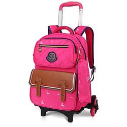 Zilee Kinder Trolley Rucksack Schultasche - Jungen schulranzen Mädchen schultrolleys Schulrucksack Kinderkoffer Rolling Reisegepäck Tasche Dauerhaft, 2 Räder von PROTAURI