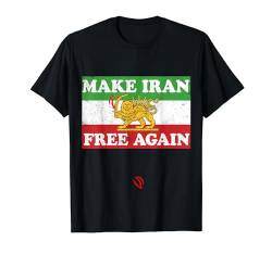 Iran Flagge Löwe Sonne Schwert Free Iran Unterstützung Frauen des Iran T-Shirt von PROTEST SUPPLY - #freeiran Women Life Freedom Iran