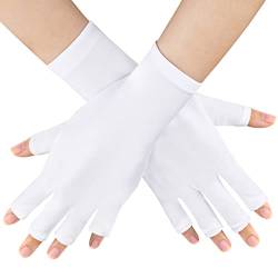 1 Paar Weiß Anti UV Shield Fingerlose Handschuhe, Gel Maniküre Nägel Handschuhe, UV Shield Handschuhe für Gel Nägel Maniküre Nagel Hand Schutz vor UV Licht Lampe Maniküre Trockner von PROUSKY