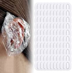 PROUSKY 100 Stück transparente Einweg-Ohrenschützer wasserdichte Ohrschutzkappen Ohrenschützer für Haarfarbe Dusche Baden Zuhause Hotel Spa Friseursalon Behandlung von PROUSKY