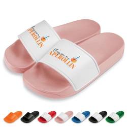 PROZEN E MOMEN E They See me Aperollin Badelatschen | Slipper | Schlappen | Hausschuhe | Pantoletten | Unisex | Malle | Sommer | Geschenkidee | rutschfest | Rosa | Größe 37 von PROZEN E MOMEN E