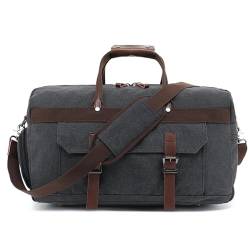 Reisetasche für Herren, 41 l, Schwarz, Seesack aus Segeltuch von PS Le Periple