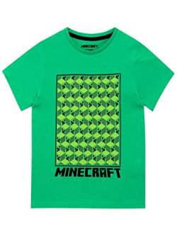 Minecraft Jungen Creeper T-Shirt Grün 134 von PS PACASSO