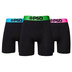 PSD Herren-Boxershorts, weites Band, Modal-Baumwolle, 3er-Pack, Multi/Neon Modal, 3 Stück, Medium von PSD