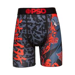 PSD Herren Naruto Boxershorts - Atmungsaktive und stützende Herrenunterwäsche mit feuchtigkeitsableitendem Stoff, Schwarz | Naruto Itachi Uchiha, Large von PSD