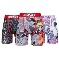 PSD Unterwäsche Herren Stretch Elastisch Breite Band Boxershorts Unterwäsche - Packung, Multi | Naruto 3 Stück, Medium von PSD