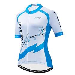 Damen-Fahrradtrikot, Sommer, kurzärmelig, Fahrradbekleidung, Mountainbike-Jacken, schnelltrocknend, atmungsaktiv, MTB-Shirt, 24, Large von PSPORT