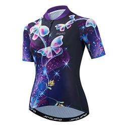 Frauen Radfahren Trikots Sommer Kurzarm Fahrrad Kleidung Atmungsaktiv MTB Shirt Mountainbike Kleidung Schnell Trocken, 6, Large von PSPORT
