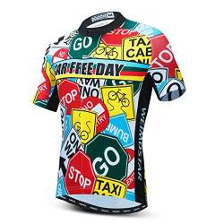 Männer Radfahren Jersey Kurzarm Fahrrad Kleidung Atmungsaktiv MTB Shirt Sommer Mountainbike Kleidung Schnell Trocken, Cf0352, 3XL von PSPORT