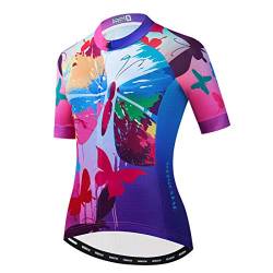 PSPORT Damen Fahrradtrikot Sommer Kurzarm Fahrradbekleidung Mountainbike Jacken Schnell trocknend Atmungsaktiv MTB Shirt von PSPORT