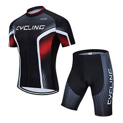 PSPORT Herren Radtrikot Set, Sommer Jungen Trägerhose Anzüge Mountainbike Radfahren Kleidung Set Radfahren Reiten Trikots Atmungsaktiv von PSPORT