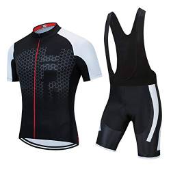 PSPORT Herren Radtrikot Set, Sommer Jungen Trägerhose Anzüge Mountainbike Radfahren Kleidung Set Radfahren Reiten Trikots Atmungsaktiv von PSPORT