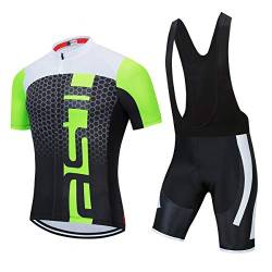 PSPORT Herren Radtrikot Set, Sommer Jungen Trägerhose Anzüge Mountainbike Radfahren Kleidung Set Radfahren Reiten Trikots Atmungsaktiv von PSPORT