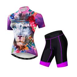 PSPORT Radtrikot Sets Frauen Sommer Kurzarm Fahrrad Trikots Fahrrad Kleidung Set von PSPORT