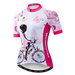 Radtrikot Frauen Sommer Kurzarm Bike Trikots MTB Shirt Top Fahrrad Kleidung, Cf2211, M von PSPORT