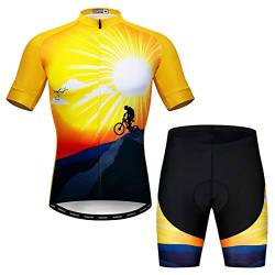 Radtrikot Set Herren Atmungsaktiv Fahrradanzug Mountainbike Bekleidung MTB Trikot Quick Dry, 20, XXL von PSPORT