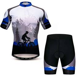 Radtrikot Set Männer Atmungsaktiv Fahrradanzug Mountainbike Kleidung MTB Jersey Schnell Trocken, 18, M von PSPORT