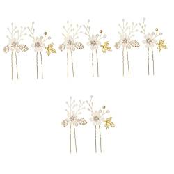 2 Stück Brötchen Hochzeit for Perlen Vintage Brautschmuck Stifte Strass Zarte Party Haare U-förmiger Kamm Frauen Haarnadel Stick Haarnadeln Clip Sticks Kristall Blume Abschlussball Tuch Strass Schönhe von PSVOD