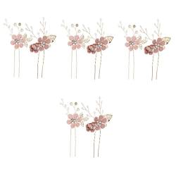 2 Stück Brötchen Hochzeit for Perlen Vintage Brautschmuck Stifte Strass Zarte Party Haare U-förmiger Kamm Frauen Haarnadel Stick Haarnadeln Clip Sticks Kristall Blume Abschlussball Tuch Strass Schönhe von PSVOD