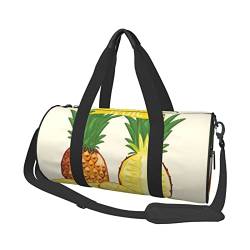 Ananas-Sporttasche mit Schuhfach, wasserdicht, Reisetasche für Herren und Damen, mit verstellbarem Riemen, Schwarz, One Size von PSVOD