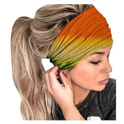 Band Wrap Print Stirnband Frauen Bandana Stirnband Haar Kopf elastisches Stirnband und Catchers Gear Schönheitr (Color : Yellow, Size : Taille unique) von PSVOD