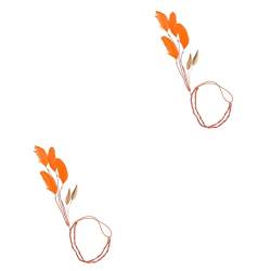 Blatt Haarband Zopf gewebt rosa bunt Kopfschmuck Anhänger Kopfbedeckung Damen Kette Zubehör Mädchen Creolen for Stirnband Schönheit (Color : Orangex2pcs, Size : Size 1x2pcs) von PSVOD