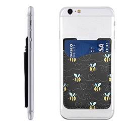 Bumble Bees Handy-Kartenhalter, PU-Leder, Kreditkarten-Ausweis-Tasche, 3 m, selbstklebende Hülle für alle Smartphones, Weiss/opulenter Garten, Einheitsgröße von PSVOD