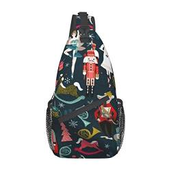 Damen Nussknacker Ballett Xmas Dance Casual Messenger Bag Herren Hüfttasche Brusttasche One Shoulder Sling Rucksack Reisen und Wandern, Schwarz, Einheitsgröße von PSVOD