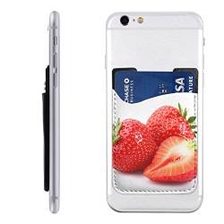 Fresh Strawberry Handy-Kartenhalter, PU-Leder, Kreditkarten-Ausweis-Tasche, 3 m, selbstklebende Hülle für alle Smartphones, Weiss/opulenter Garten, Einheitsgröße von PSVOD