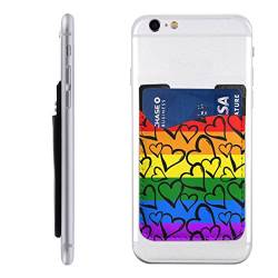 Gay Pride Handy-Kartenhalter, PU-Leder, Kreditkartenetui, 3 m, selbstklebende Hüllen für alle Smartphones, Regenbogen, Einheitsgröße von PSVOD