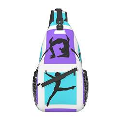 Gymnastik Game Casual Messenger Bag Herren Hüfttasche Brusttasche One Shoulder Sling Rucksack Reisen und Wandern, Schwarz, Einheitsgröße von PSVOD