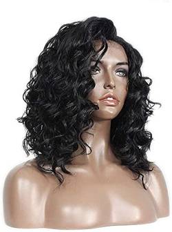 Haarersatz-Perücke, Perückenmodelle, neue Damen, kleine Rolle, kurze schwarze vordere Spitze, Kopfbedeckung, pastellfarbene gewellte Perücke vortrefflich von PSVOD