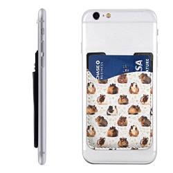 Meerschweinchen-Handy-Kartenhalter, PU-Leder, Kreditkarten-Ausweis-Tasche, 3 m, selbstklebende Hülle für alle Smartphones, Weiss/opulenter Garten, Einheitsgröße von PSVOD