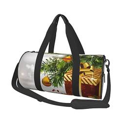 Merry Christmas Sporttasche mit Schuhfach, wasserdicht, Reisetasche für Herren und Damen, mit verstellbarem Riemen, Schwarz, One Size von PSVOD