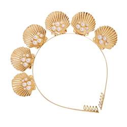 Muschel-Stirnband mit Perlen, Strand-Stil, Haarband, nautisches Haarband, Haarschmuck for Frauen und Mädchen Schönheit von PSVOD