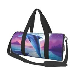 Ocean Delphin Sporttasche mit Schuhfach, wasserdicht, Reisetasche für Herren und Damen, mit verstellbarem Riemen, Schwarz, One Size von PSVOD