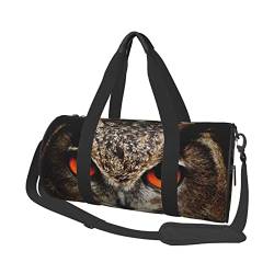 Owl's Eyes Sport-Turnbeutel mit Schuhfach, wasserdicht, Reisetasche für Herren und Damen, mit verstellbarem Riemen, Schwarz, One Size von PSVOD