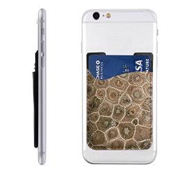 Petoskey Stone Handy-Kartenhalter aus PU-Leder für Kreditkarten, Ausweis, 3 m Klebehülle für alle Smartphones, Weiss/opulenter Garten, Einheitsgröße von PSVOD