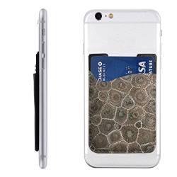Petoskey Stone Handy-Kartenhalter aus PU-Leder für Kreditkarten, Ausweis, 3 m Klebehülle für alle Smartphones, Weiss/opulenter Garten, Einheitsgröße von PSVOD