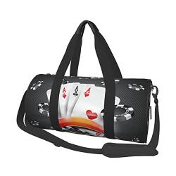Poker-Turnier-Sporttasche mit Schuhfach, wasserdicht, Reisetasche für Männer und Frauen, mit verstellbarem Riemen, Schwarz, One Size von PSVOD