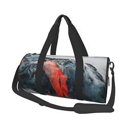 Red Hot Lava von Kilauea Volcano Sporttasche mit Schuhfach, wasserdicht, Reisetasche für Männer und Frauen, mit verstellbarem Riemen, Schwarz, One Size von PSVOD