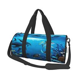 Sea Delphin Sporttasche mit Schuhfach, wasserdicht, Reisetasche für Herren und Damen, mit verstellbarem Riemen, Schwarz, One Size von PSVOD
