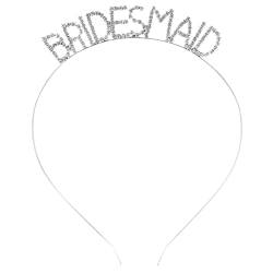 Stirnband Brief Kopfband Haar kreative Party Strass Hochzeit Brautjungfer Zubehör Schönheitr ( Color : Oro , Size : 16.5X12X0.5cm ) von PSVOD