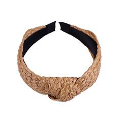 Stroh gepolstertes Stirnband Mode Rattan breites dickes Stirnband Stirnband for böhmischen Sommer Damen Kopfbedeckung Styling Werkzeuge Zubehör Schönheit von PSVOD