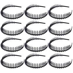 Unisex Stirnbänder, 12 Stück Mental Hair Hoops Stirnbänder Wellenförmiges Stirnband for Damen Herren silber von PSVOD
