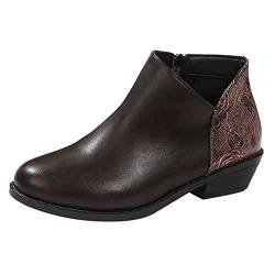 PTLLEND Schwarze Hohe Schuhe Damen Elegant Stiefel Lederstiefel für Damenschuhe Anglerhose Wasserdicht Mit Kinder (Coffee, 39) von PTLLEND