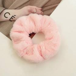 12 Stück Scrunchies Haargummis Flauschige Elastische Plüsch Haargummis Haarbänder Haarschmuck Kunstfell Pelzig Haarband Pferdeschwanz Haargummis Haarzubehör für Damen Frauen Mädchen -Rosa #1 von PTNKUIIY