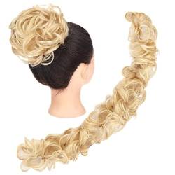 Haarteile Haarknoten Messy Bun Hair Piece Extensions Tousled Updo Flauschiges Haar Pferdeschwanz DIY Wrap Around Bun Hair Scrunchie Wavy Donut Chignons for Frauen Kinder Brötchen Haare (Color : M333- von PTTRNS