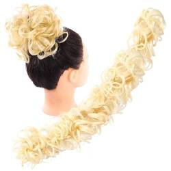 Haarteile Haarknoten Messy Bun Hair Piece Extensions Tousled Updo Flauschiges Haar Pferdeschwanz DIY Wrap Around Bun Hair Scrunchie Wavy Donut Chignons for Frauen Kinder Brötchen Haare (Color : M333- von PTTRNS