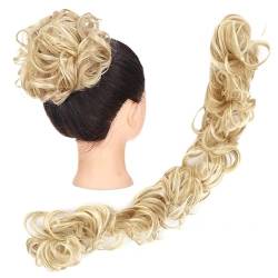 Haarteile Haarknoten Messy Bun Hair Piece Extensions Tousled Updo Flauschiges Haar Pferdeschwanz DIY Wrap Around Bun Hair Scrunchie Wavy Donut Chignons for Frauen Kinder Brötchen Haare (Color : M333- von PTTRNS